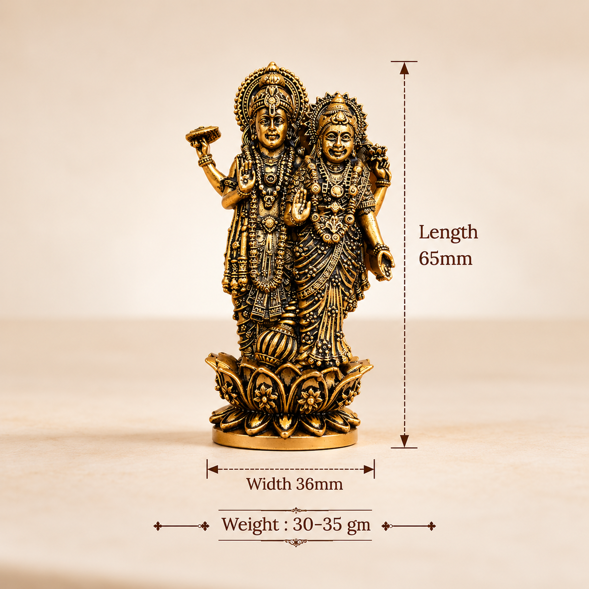 Shri Lakshmi Vishnu Ji Idol – Gold Plated | Dhanteras Special