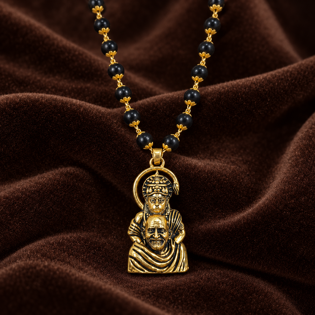 Neem Karoli Baba & Hanuman Ji Karungali Necklace