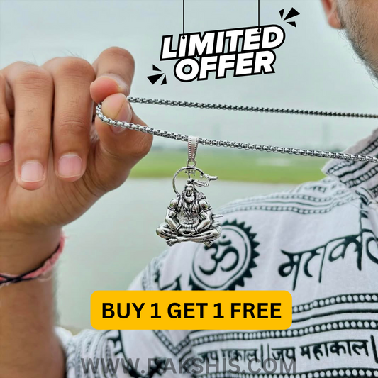 100% Silver Plated Hanuman Locket With Chain ( Buy 1 Get 1 Free )