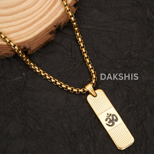 Gold plated Om and Ram necklace ( Buy 1 Get 1 Free )