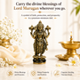 Divine Murugan With Karungali Beads Murti - Gold Plated