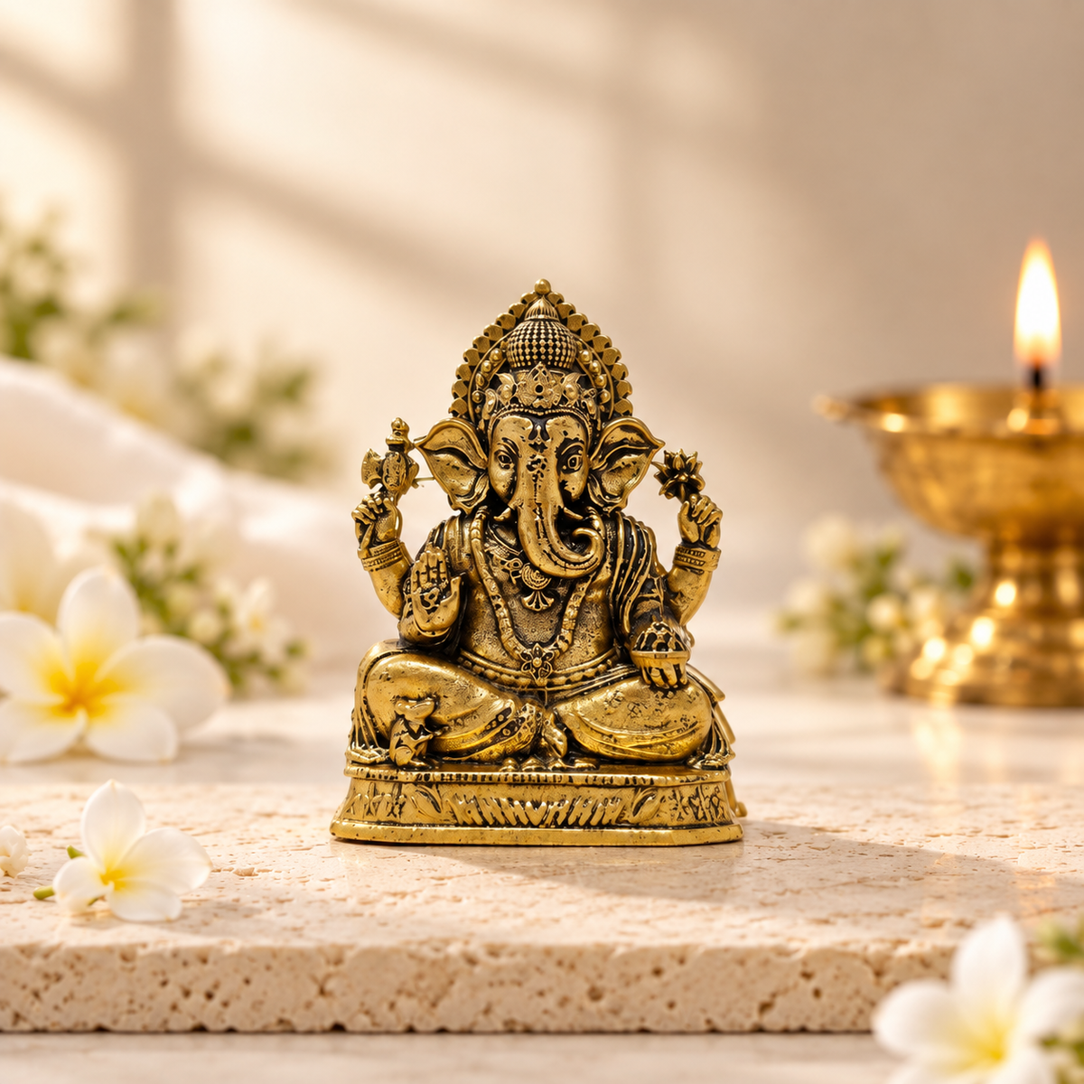 Siddhivinayak Ganesh Ji Murti – Gold Plated