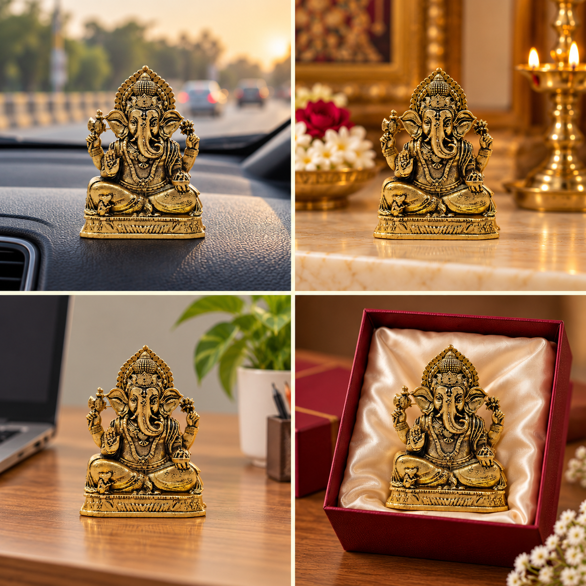 Siddhivinayak Ganesh Ji Murti – Gold Plated