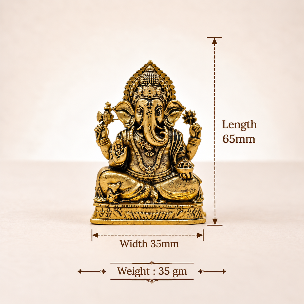 Siddhivinayak Ganesh Ji Murti – Gold Plated