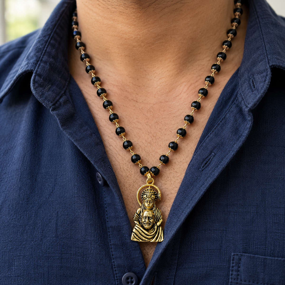 Neem Karoli Baba & Hanuman Ji Karungali Necklace