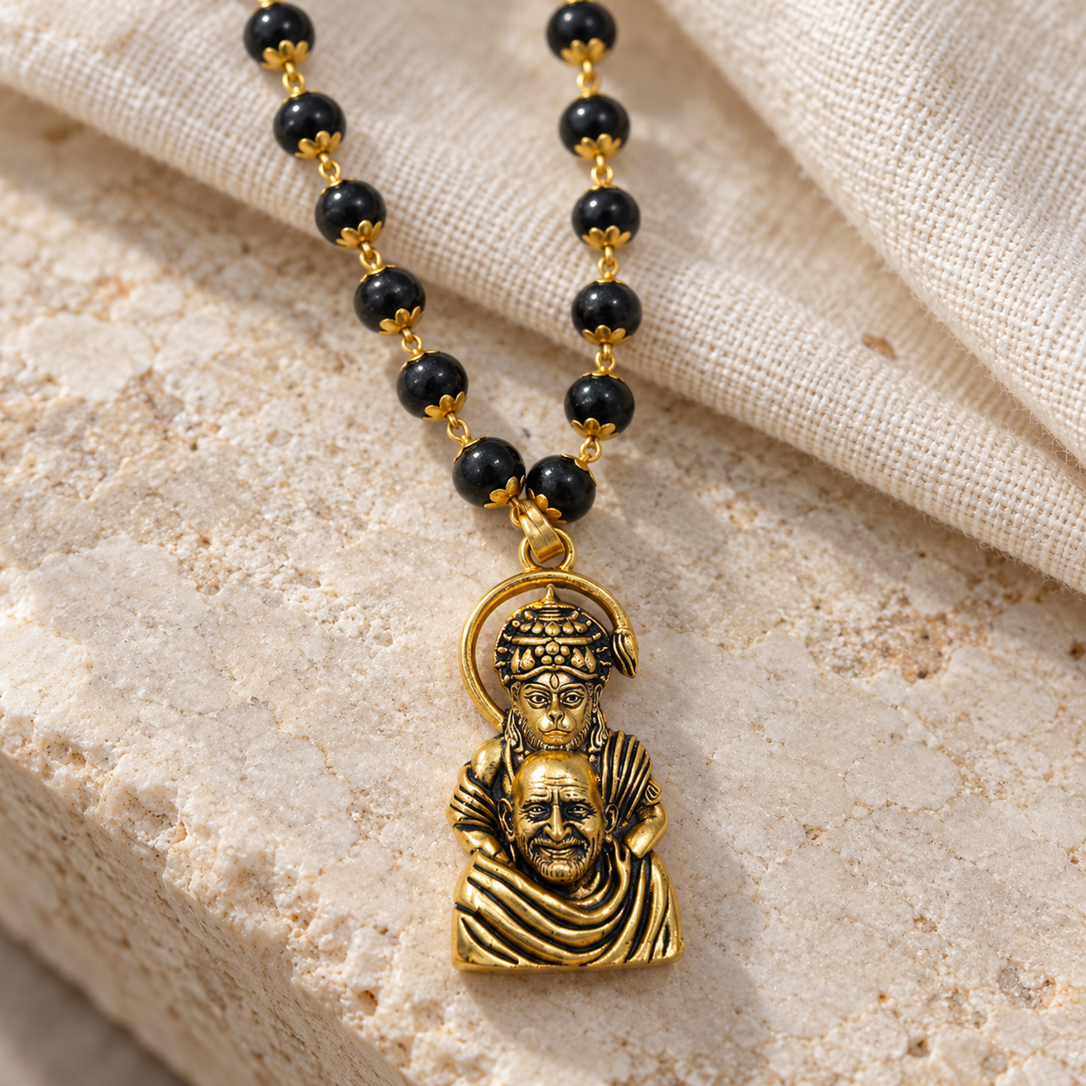 Neem Karoli Baba & Hanuman Ji Karungali Necklace