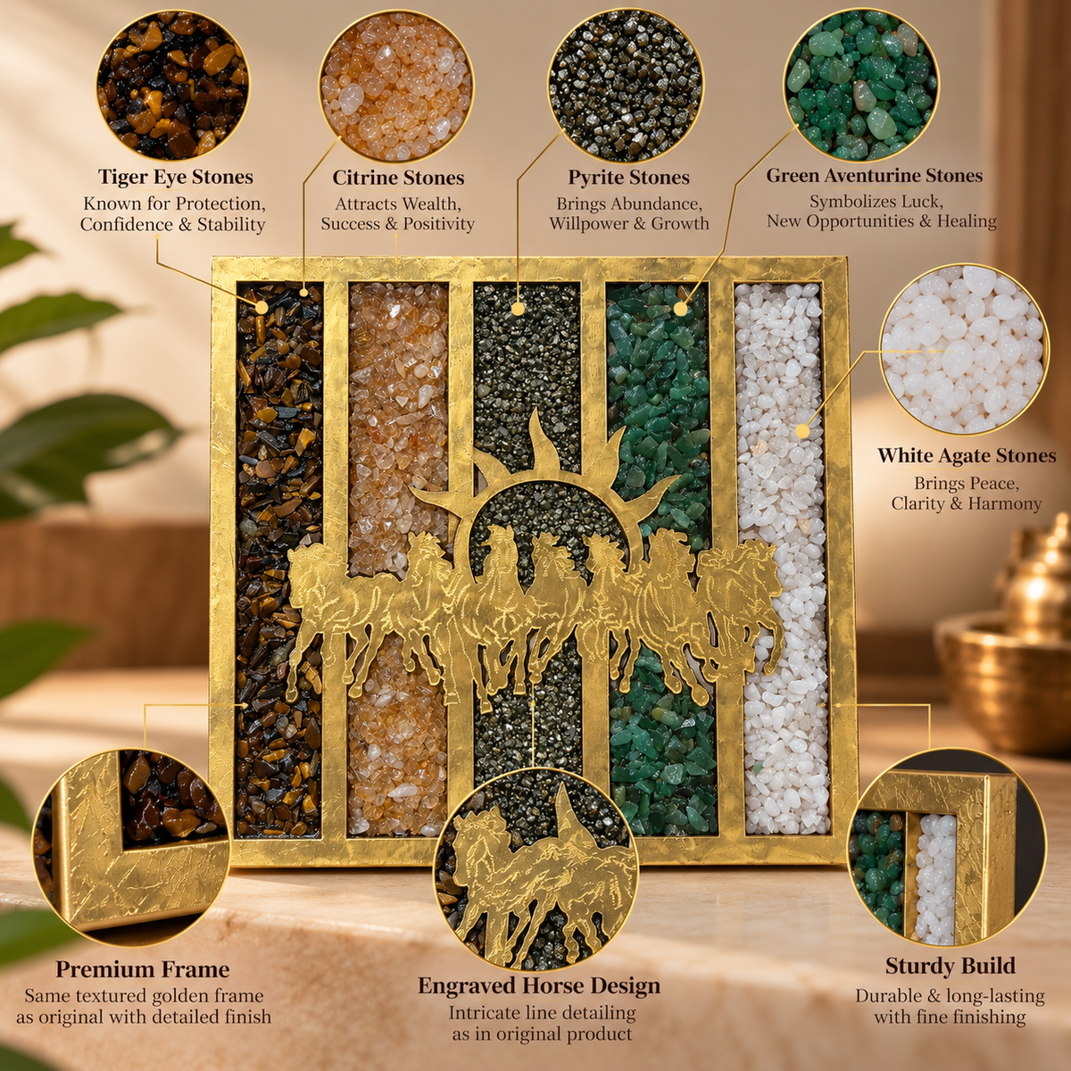 Dhan Yog 7 Horses Frame – Diwali Special