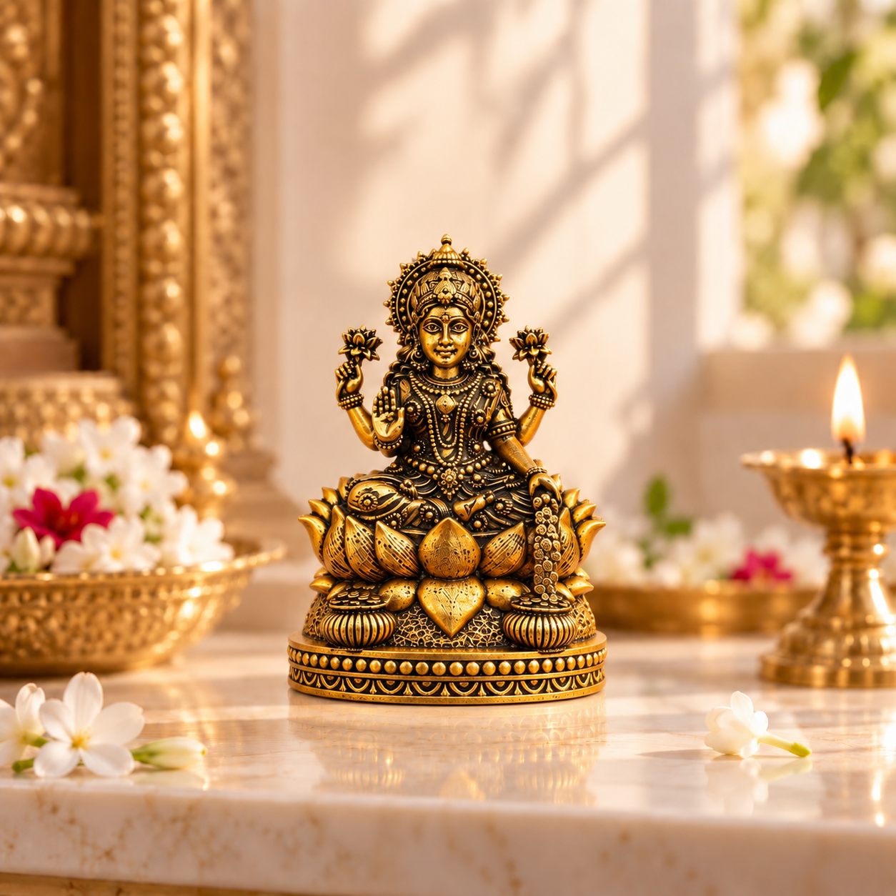 Shri Lakshmi Ji Murti – Gold Plated | Dhanteras Special