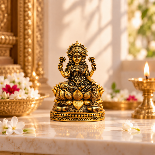 Shri Lakshmi Ji Murti – Gold Plated | Dhanteras Special