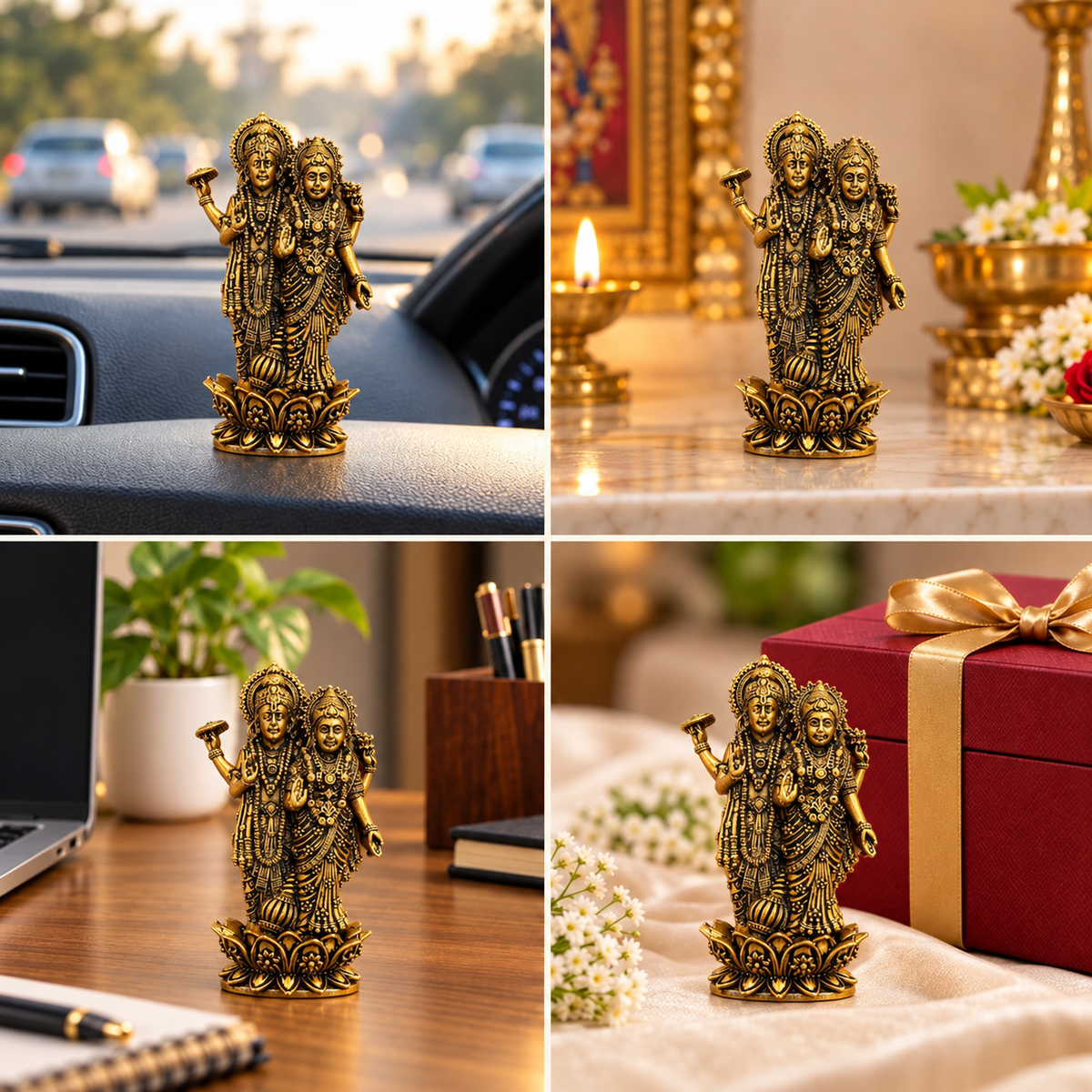 Shri Lakshmi Vishnu Ji Idol – Gold Plated | Dhanteras Special