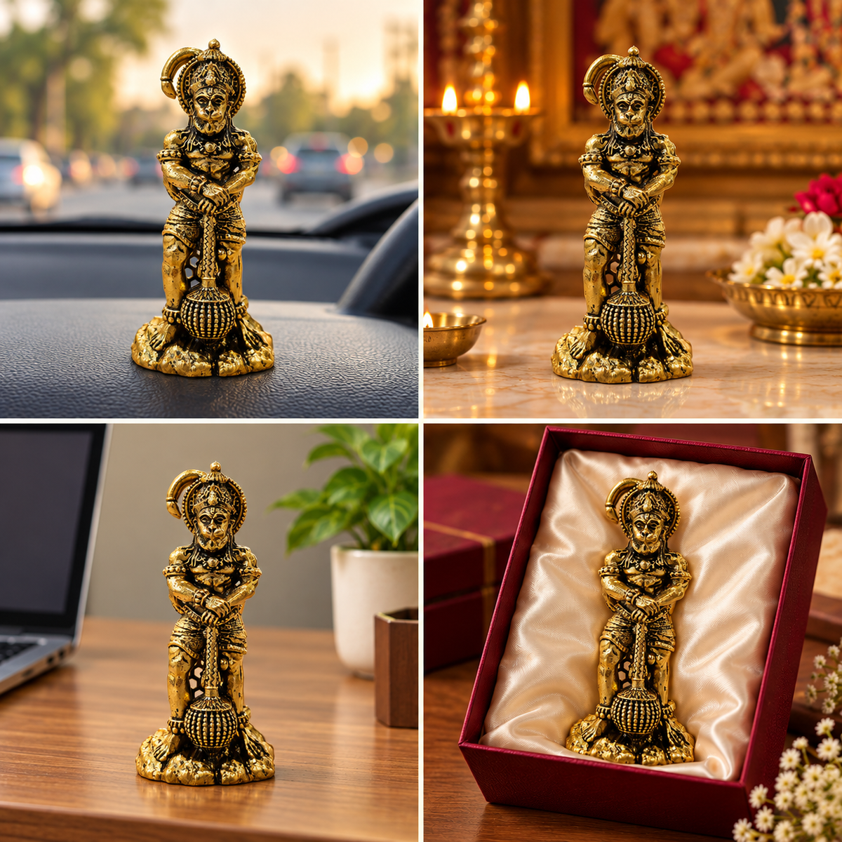Shri Bahubali Hanuman Ji Murti – Gold Plated