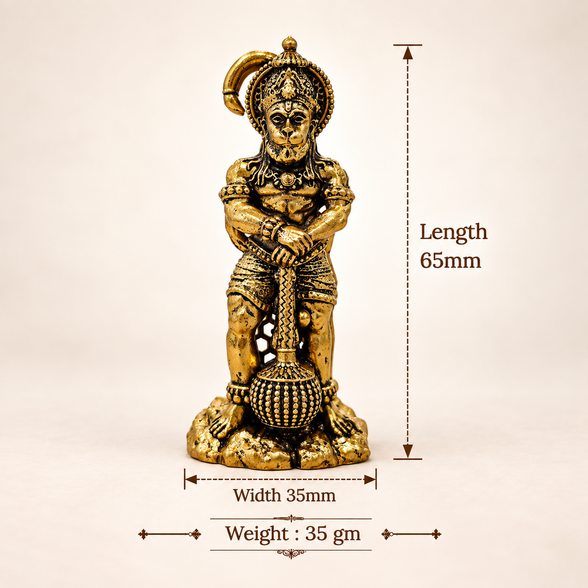 Shri Bahubali Hanuman Ji Murti – Gold Plated