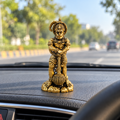 Shri Bahubali Hanuman Ji Murti – Gold Plated
