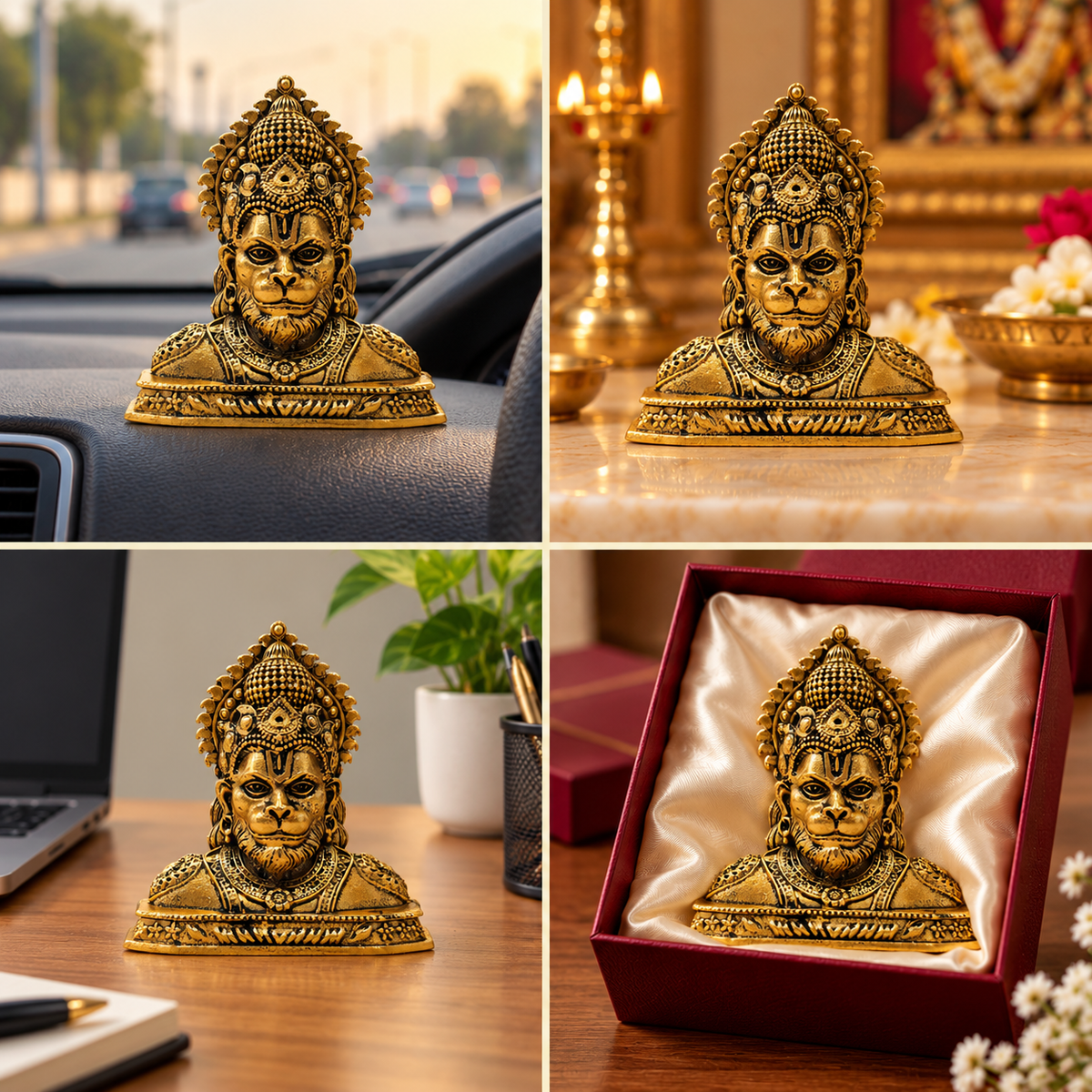 Shri Hanuman Ji Murti – Gold Plated