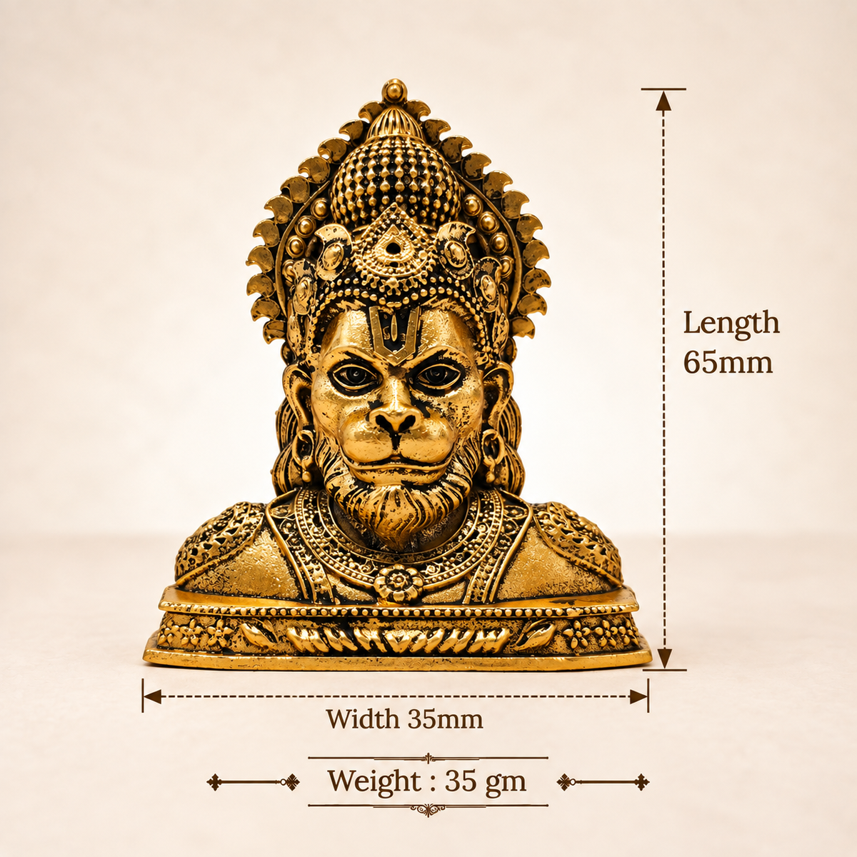 Shri Hanuman Ji Murti – Gold Plated