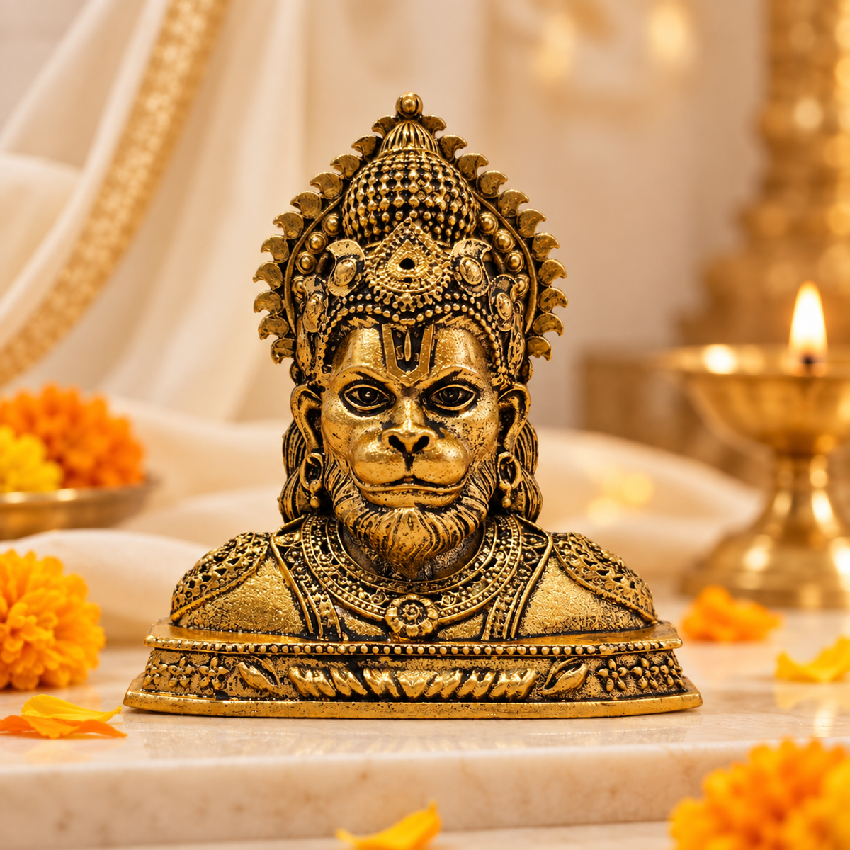 Shri Hanuman Ji Murti – Gold Plated