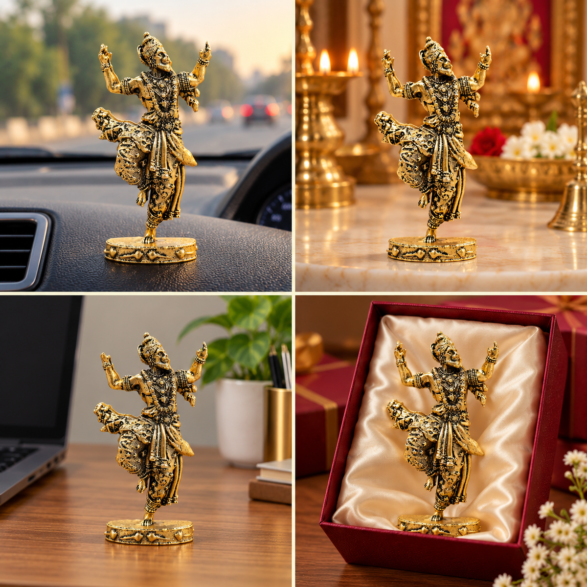 Sita Ram Hanuman Ji Idol – Gold Plated