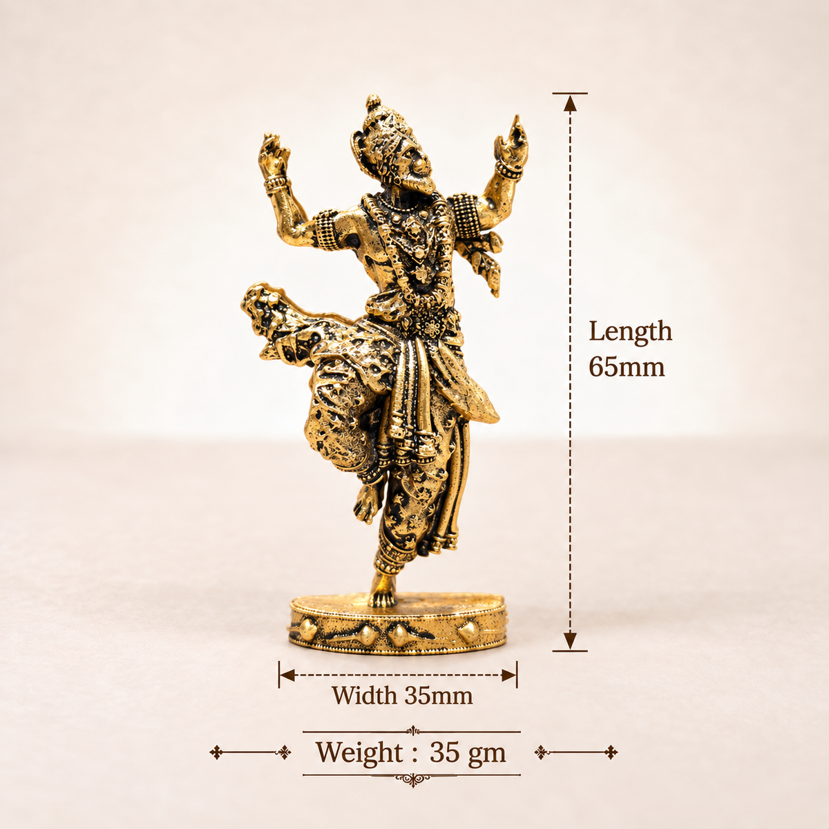 Sita Ram Hanuman Ji Idol – Gold Plated
