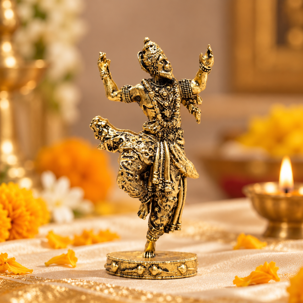 Sita Ram Hanuman Ji Idol – Gold Plated