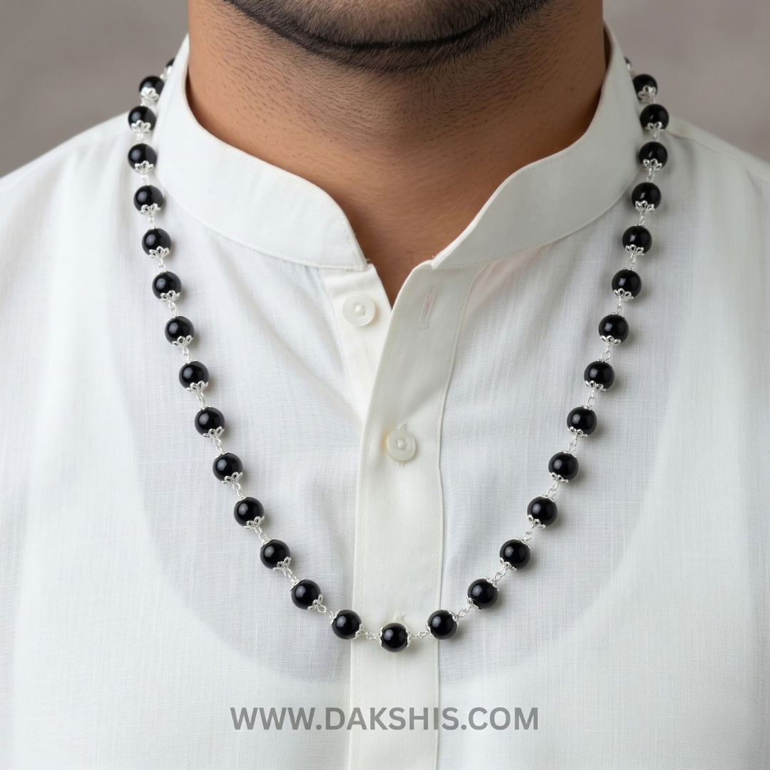 Silver Plated Karungali Malai - Certified