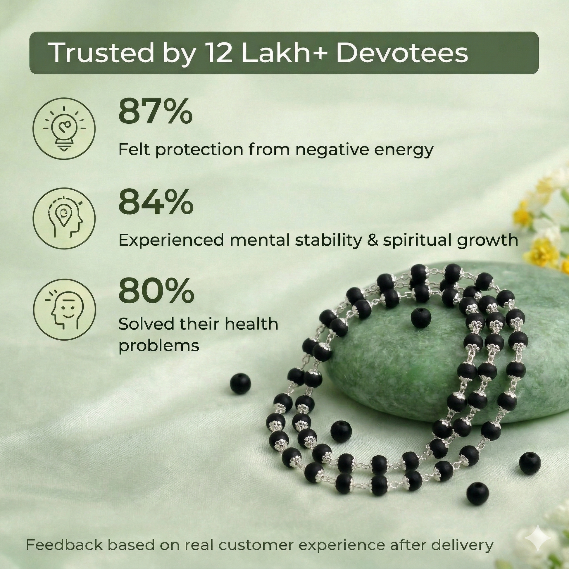 Karungali Silver Cap Malai - Certified