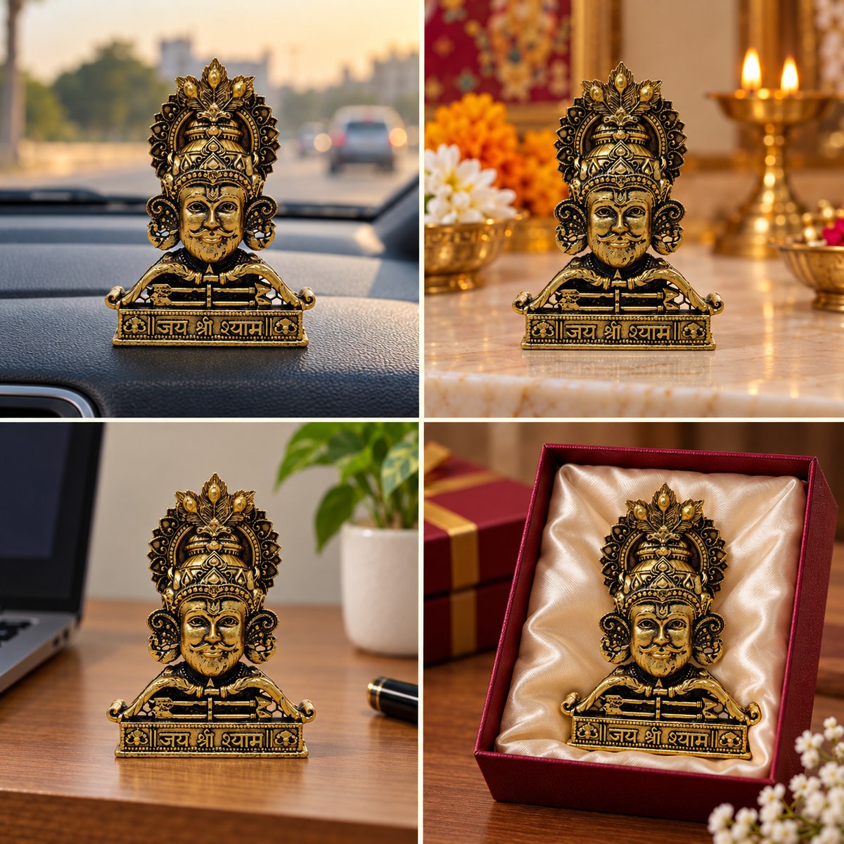 Shri Khatu Shyam Ji Murti – Gold Plated