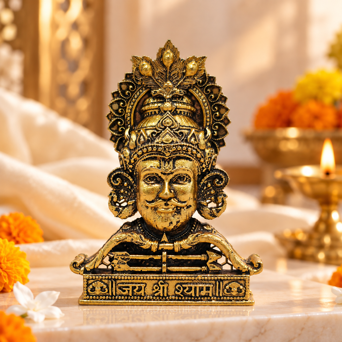Shri Khatu Shyam Ji Murti – Gold Plated