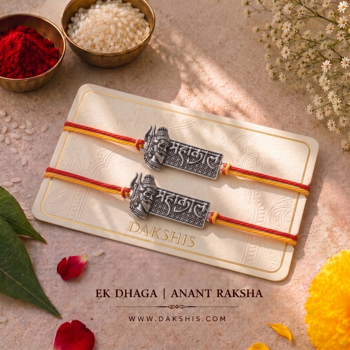 Mahakal Raksha Rakhi - Silver Plated
