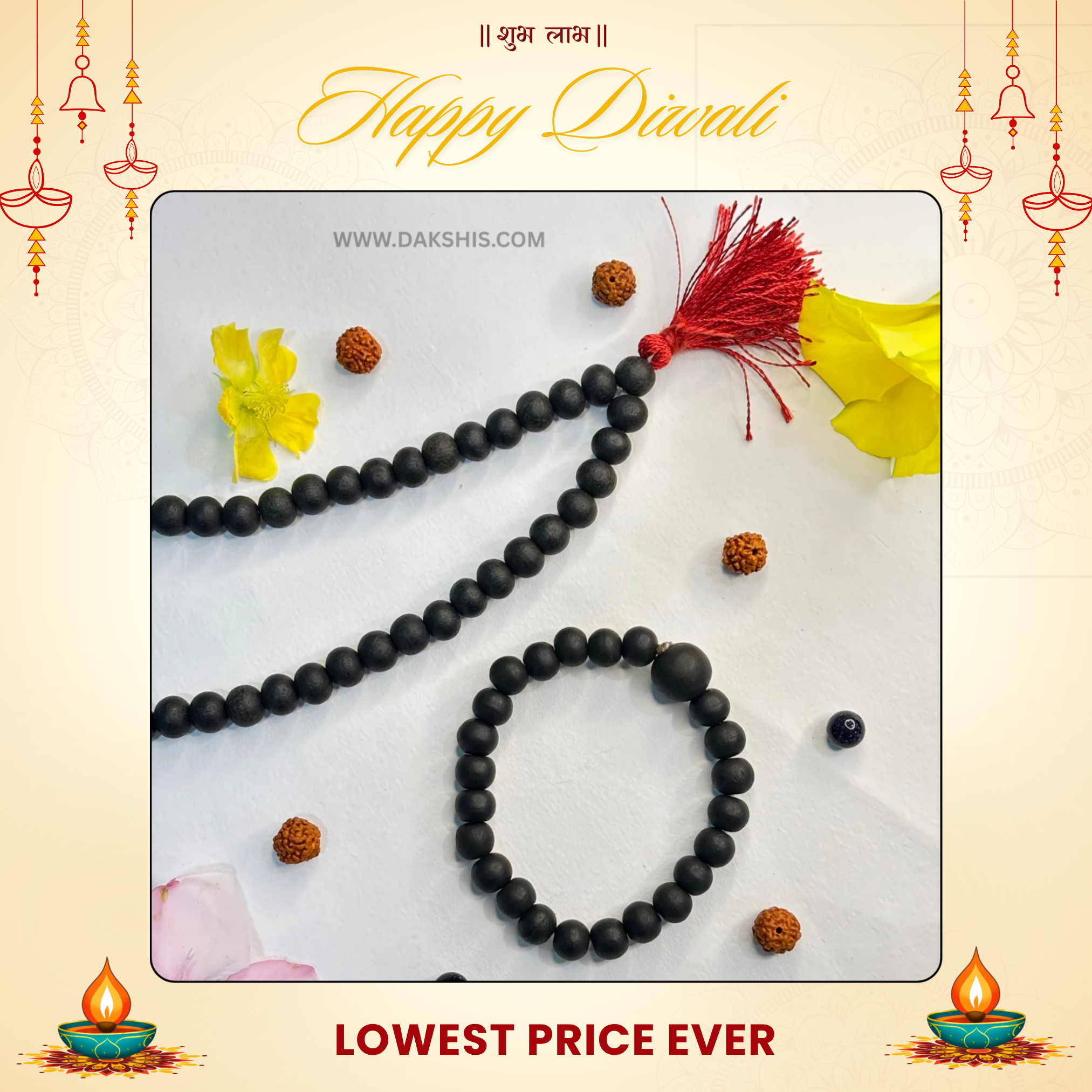 Karungali Jaap Mala & Bracelet Combo
