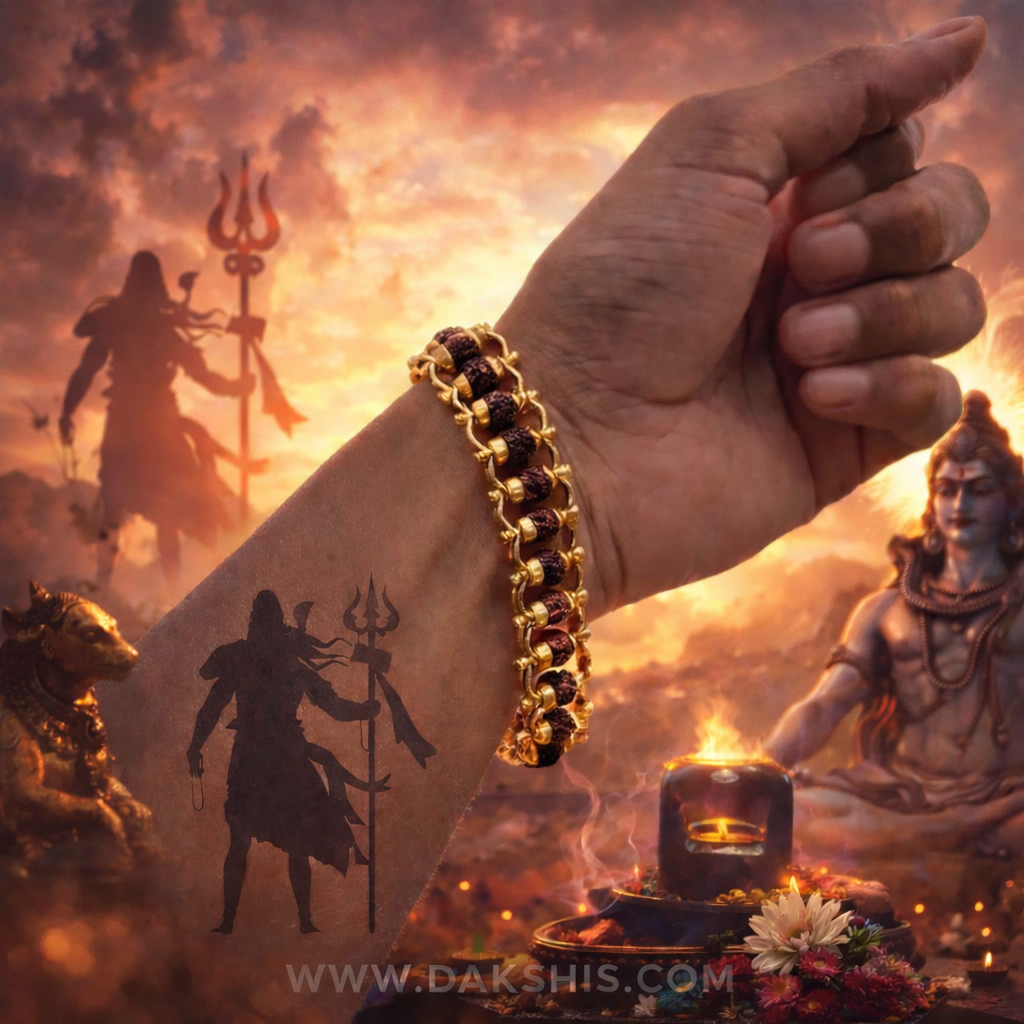 Gold Plated Rudraksha Bracelet