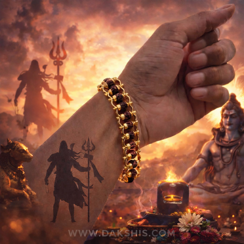 Gold Plated Rudraksha Bracelet