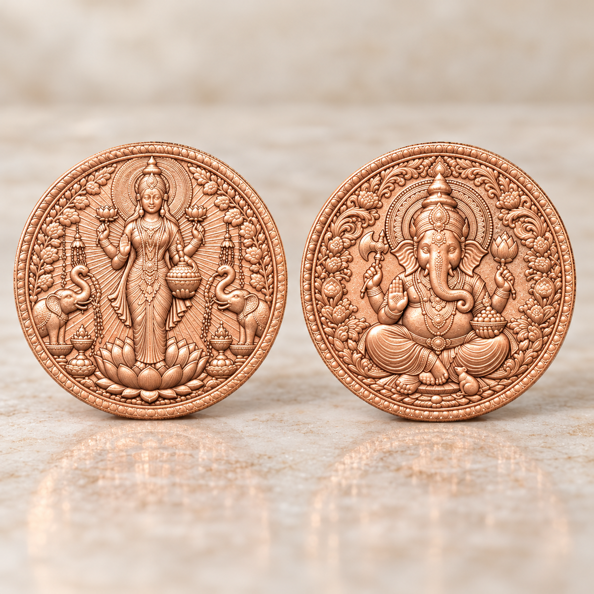 Laxmi ji & Ganesh ji Coin Gold Plated