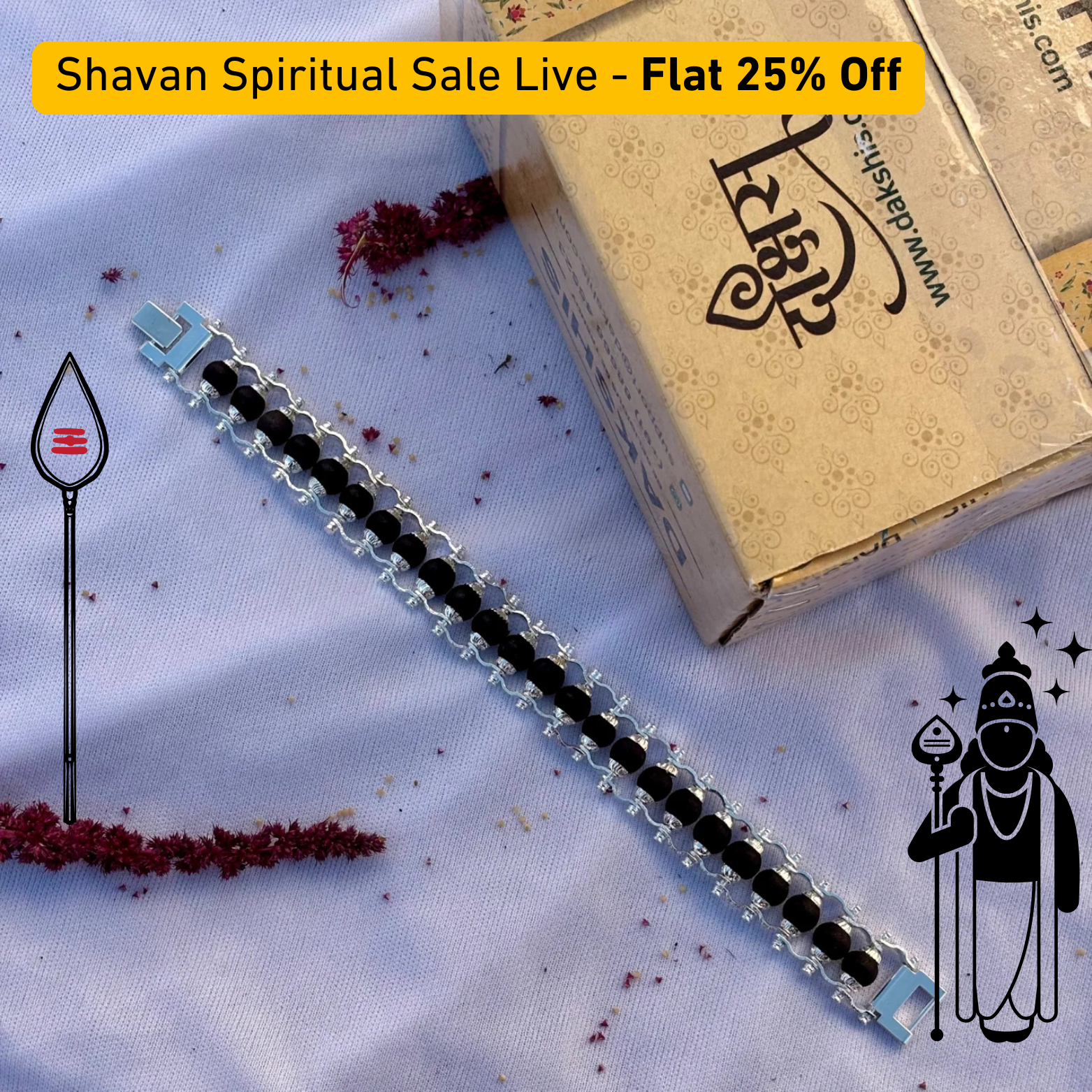 Silver Plated Karungali Bracelet - Shrawan Sale Live