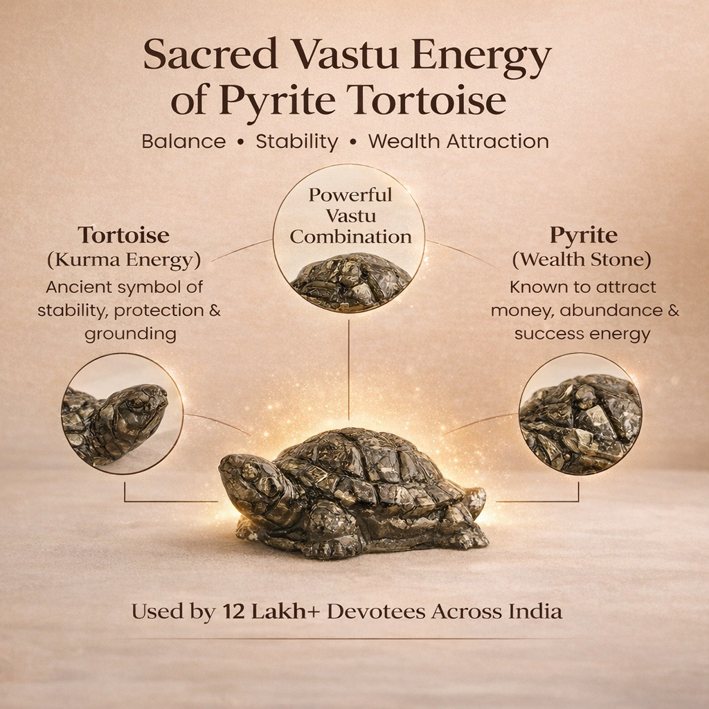 Pyrite Tortoise for Good Luck & Wealth (Kachhua)