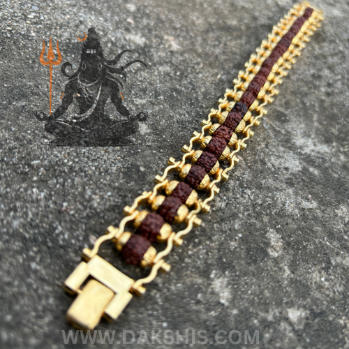 Gold Plated Rudraksha Bracelet