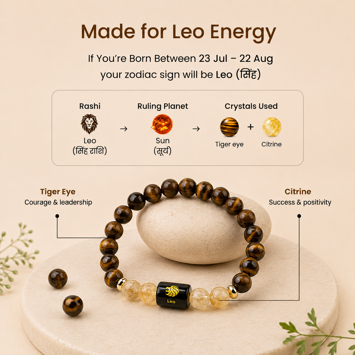 Gemstone Zodiac Sign Bracelet - All 12 Zodiac Signs