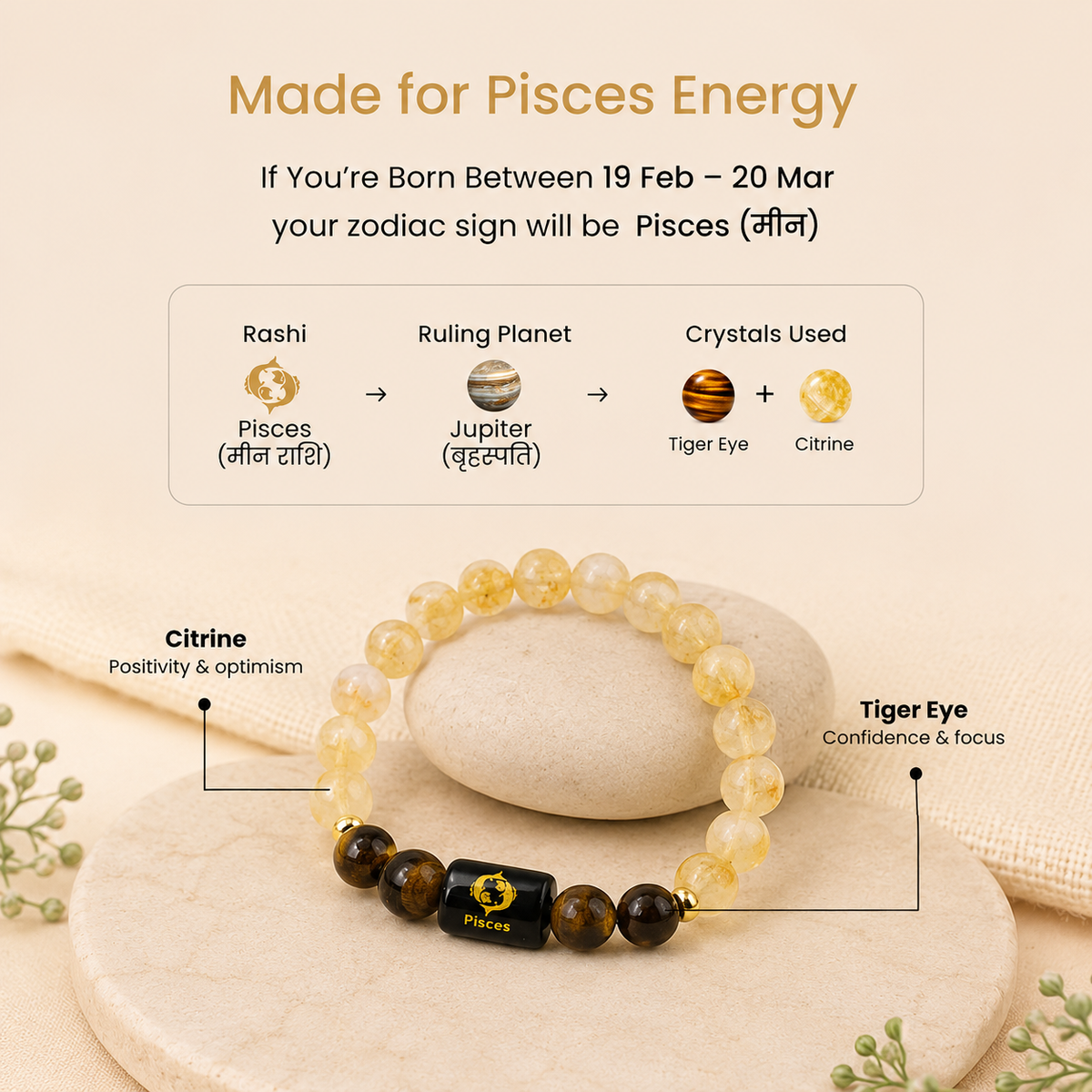 Gemstone Zodiac Sign Bracelet - All 12 Zodiac Signs
