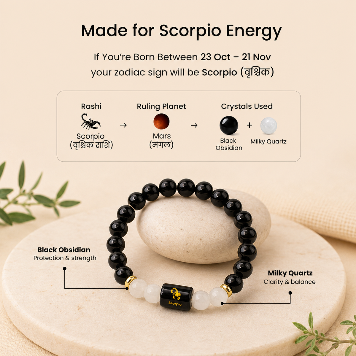 Gemstone Zodiac Sign Bracelet - All 12 Zodiac Signs