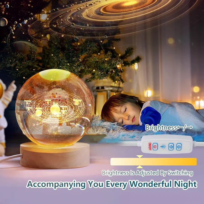 3D Solar Crystal Love Lamp